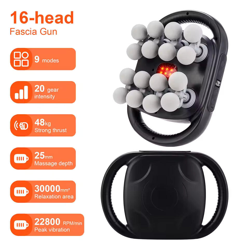 Nerava™ - Innovative 16 Head Massage Gun